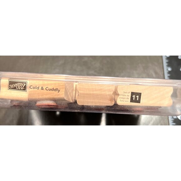 Stampin Up! Cold & Cuddly Wood-Mounted Rubber Stamp Set winter north pole - Picture 3 of 5